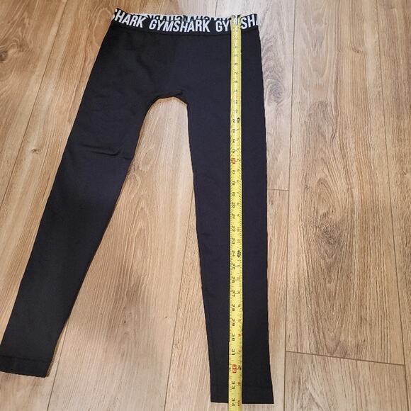 GYMSHARK Black Athletic Leggings Waistband Sz Medium Fitness - Picture 4 of 7